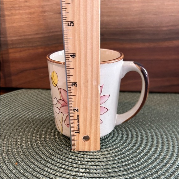 Vintage Daisy & Tulip Flower Mug Norleans Stoneware Coffee Tea Cup Made In Korea - Picture 8 of 9